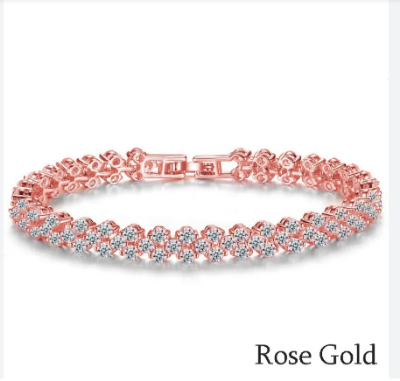 Picture of Love Shape Crystal Zircon Bracelet for girls and womens | Rose Gold