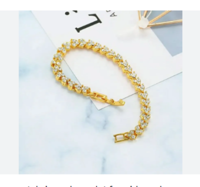 Picture of Love Shape Crystal Zircon Bracelet for girls and womens | Gold