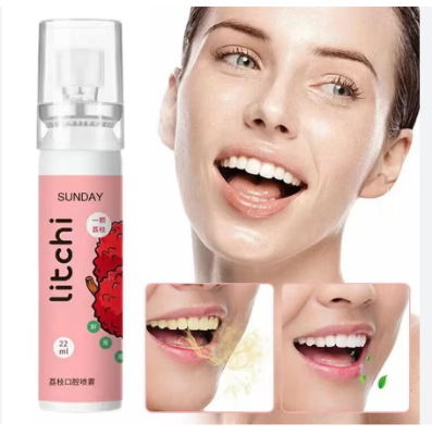 Picture of Oral Fresh Spray Mouth Freshener 6 Smell Fresh Breath Mouth Fruit Litchi Peach Grape Flavor Persistent Portable Oral