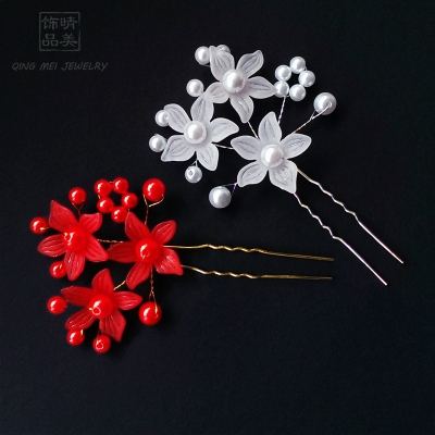 Picture of Pack of 3 Fancy Hair pins Large U Shape Pins,Jura Pins, Braide Flower Pins & Bun Pins for Wedding Bride Party Hair Accessories by Zayan Fashion (3Pis)