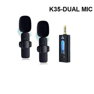 Picture of K35 Dual Wireless Microphone 3.5mm Supported for Camera, Sound card, Smartphone