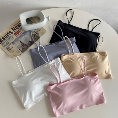Picture of Comfortable Slim belt stylish pad removable Ice Silk Slim Strap Padded Bra-One piece Bra For Girls