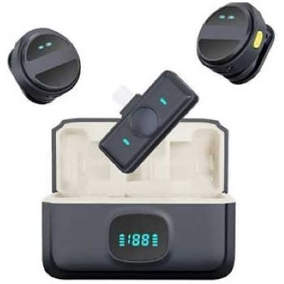Picture of SX21 Wireless Microphone Copy of Hollyland Lark M2. Interview, Live Broadcast, Audio Video Recording Clip on Collar Microphone. Noise Reduction Lavalier Lapel Mini Microphone