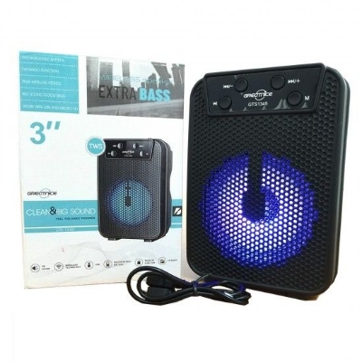 Picture of Bluetooth Speaker With RGB Light Gts-1345 Rechargeable Extra Bass Wireless Portable Speaker Mini Style 3 Inch