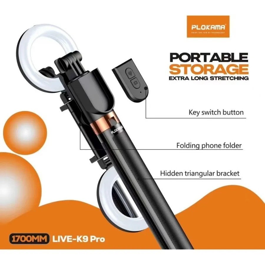 Picture of Plokama K9 Pro Double LED Selfie Stick Tripod