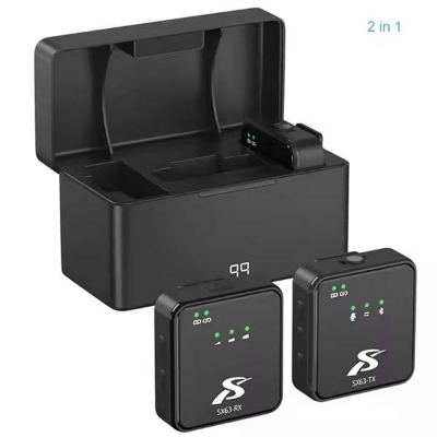 Picture of SX63 Collar Wireless Microphone Portable Live Streaming Lavalier Mini Lapel Microphone with Charging Box