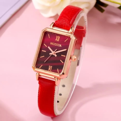 Picture of Modiya Fashion Retro Watch Temperament Ladies Square Watch For Women Red 