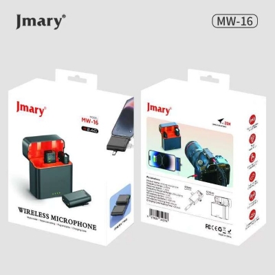 Picture of Jmary MW-16 2..4G Wireless Dual 3 in 1 Wireless Lapel Microphone For 3 in 1 Mic For iPhone Mobile & Camera