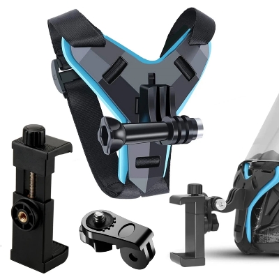 Picture of PREMIUM Helmet Chin Mobile Mount with Phone holder for Action Camera and Phone