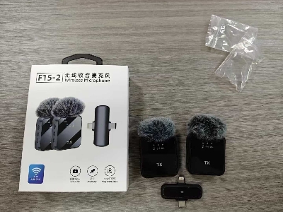 Picture of F15 -2 USB Type C + i Phone 2in1 Wireless Lavalier Microphone