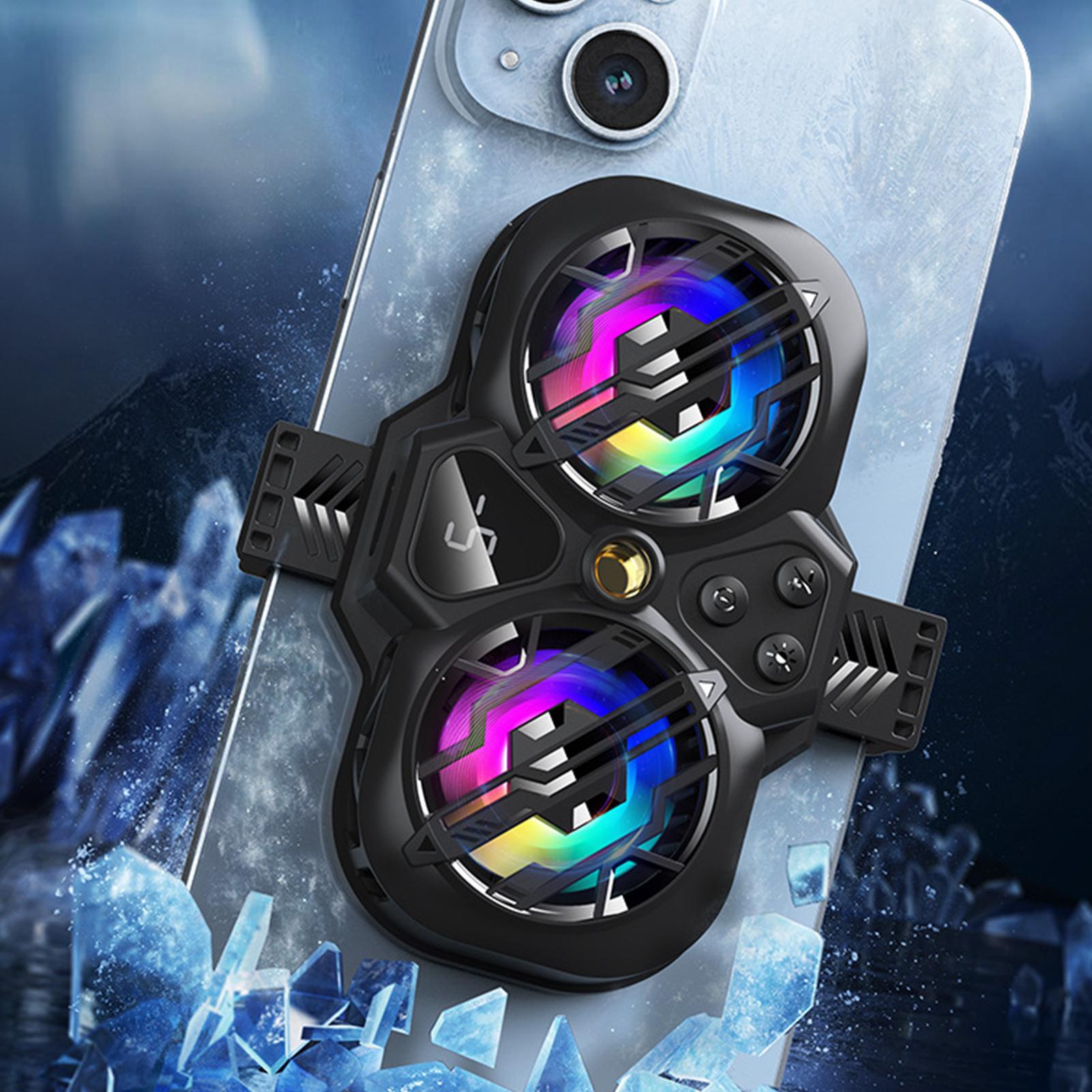 Picture of K11 Mobile Phone Cooler Cool Lighting Cell Phone Live Streaming Radiator Adjustable 3 Levels For Playing Games Watching Videos