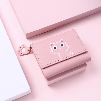 Picture of Women Wallet Fashion Cute Cat Money Bag Pink 