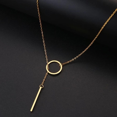 Picture of Simple Metal Ring Short Stick Chain for girls Gold Adjustable