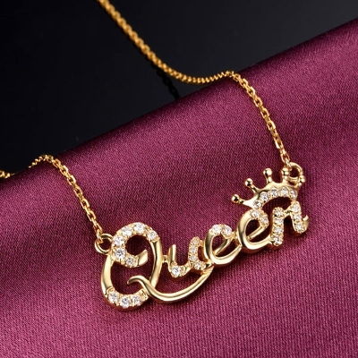 Picture of Crystal Necklace Women Fashion Jewelry Birthday Present Gold Adjustable