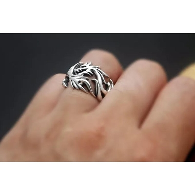 Picture of 2023Sterling Silver Rings For Men Silver Adjustable