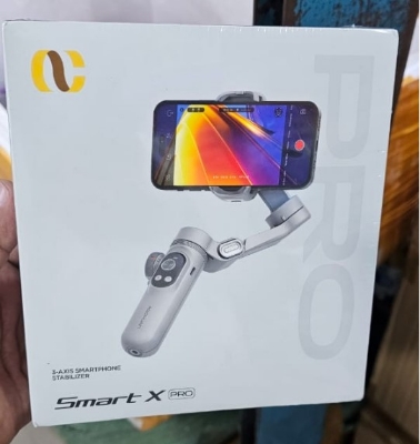 Picture of Smart X Pro 3-Axis Smart Gimbal Stabilizer Set With RGB Magnetic Light OLED Display LED Light Focus Wheel Grey Gimbal