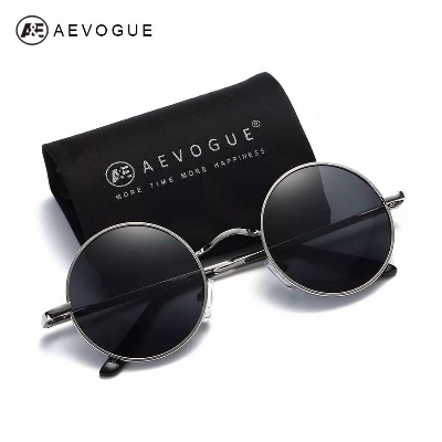 Picture of Round Sunglasses Men Black Classic Sunglasses Brand Design Black 
