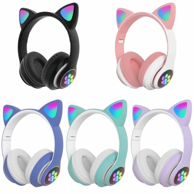 Picture of STN-28 Over Ear Music Headset Glowing Ear Headphones Foldable Wireless