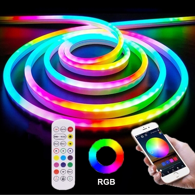 Picture of USB LED Neon Rope Lights, RGB Led Strip Lights with Remote, Color Changing Flexible Led Light Strip, Gaming 5V Neon Lights