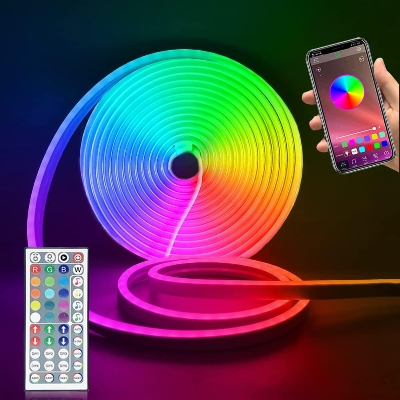 Picture of USB LED Neon Rope Lights, RGB Led Strip Lights with Remote, Color Changing Flexible Led Light Strip, Gaming 5V Neon Lights