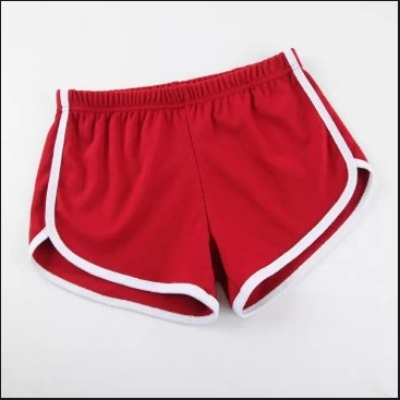 Picture of American retro student girl BM style contrast color bag edge casual sports shorts women's loose A- line wide leg hot pants