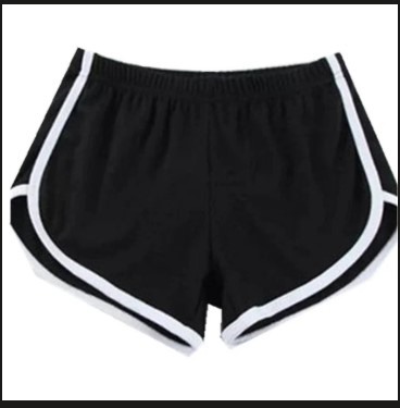 Picture of American retro student girl BM style contrast color bag edge casual sports shorts women's loose A- line wide leg hot pants