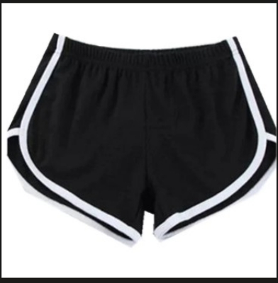 Picture of American retro student girl BM style contrast color bag edge casual sports shorts women's loose A- line wide leg hot pants