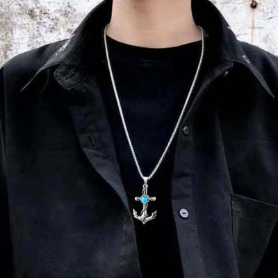 Picture of Creative Retro Viking  Pendant  Necklace  Trend Party Punk Pendant Necklace Silver 