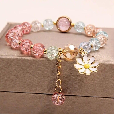 Picture of New Simple Small Daisy Bracelet Crystal Sun Flower Bracelet for Women - Bracelet for Women New Collection - Bracelet for Women Simple  