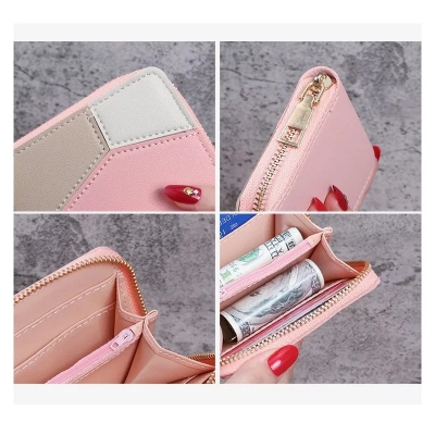 Picture of Wallet for Women Cute Leather Coin Purse for Girls Small Tassel Card Holder Pink 