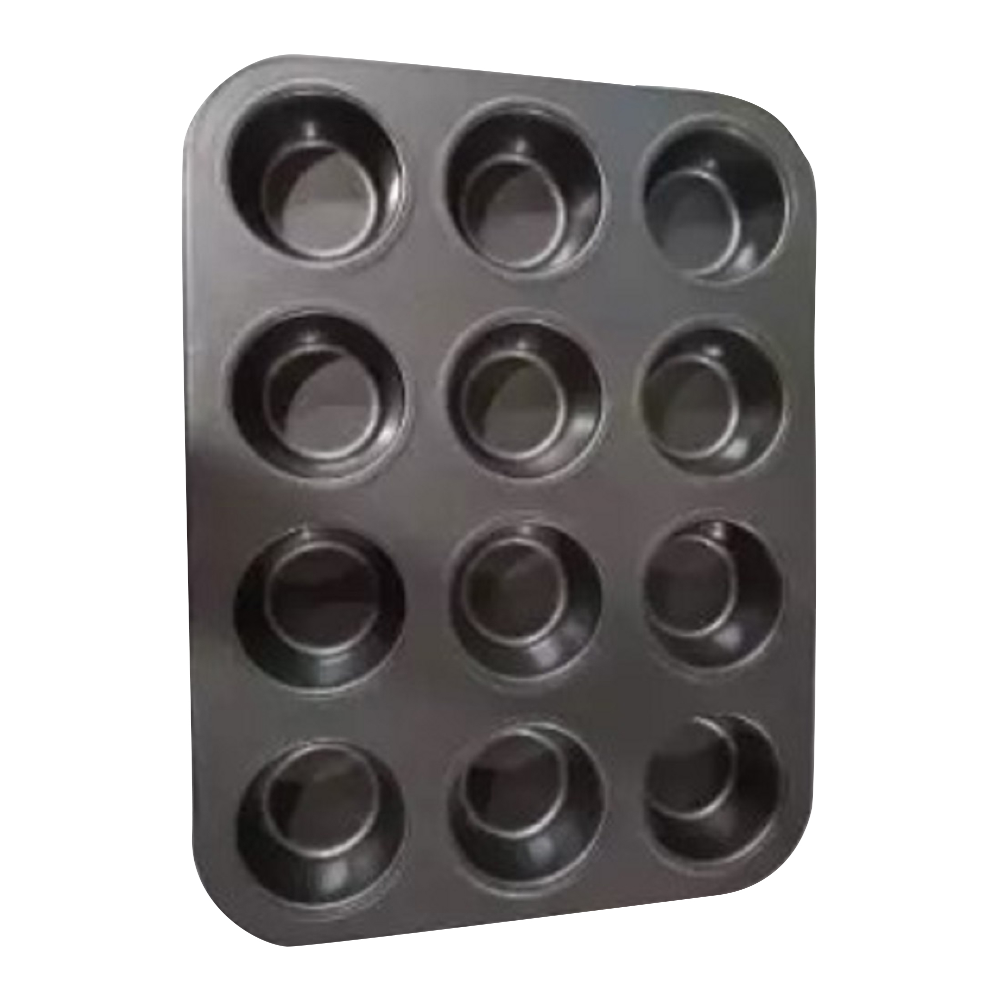 Picture of 12 Round Non Stick Muffin and Large Cupcake Mold - Black Black 