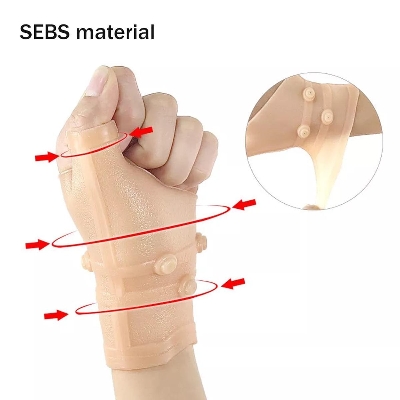 Picture of 1Pcs Golfer Silicone Magnetic Anti Arthritis Compression Therapy Gloves Rheumatoid Hand Pain Wrist Hand Support Strap Glove Brown 