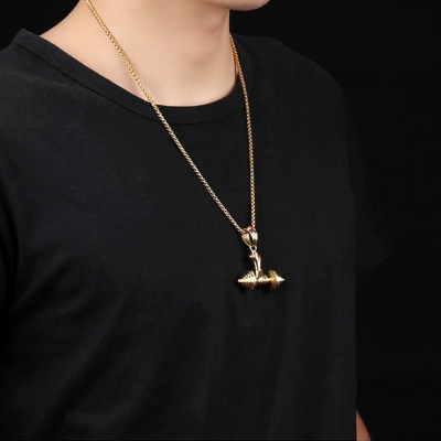 Picture of Golden Color Metal Chain for Men Gold 
