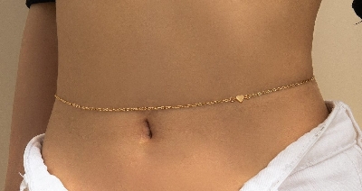 Picture of Fashion Belly Chain for Women Simple Design Body Jewelry Gold 