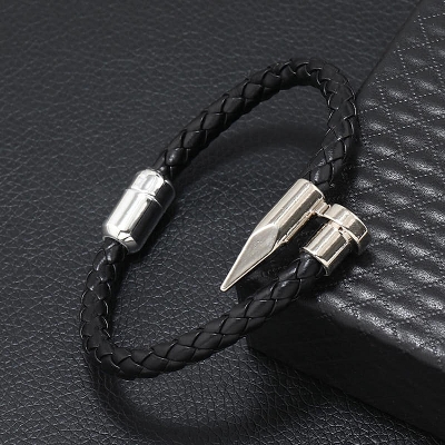 Picture of Strong Magnetic Clasp Bracelet For Men Silver 