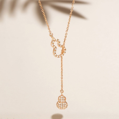 Picture of Ensemble Yourself - Highly Durable - Sterling silver cubic zirconia pendant necklace - Sustainable Choice - Understated Sophistication Gold 
