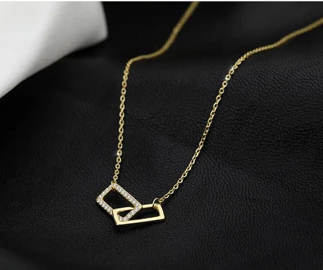 Picture of Athleisure - Avant Grade - Superb Quality - New Fashion Heart to Heart Charm Choker Necklaces for Women - Trend and Needful Silver 