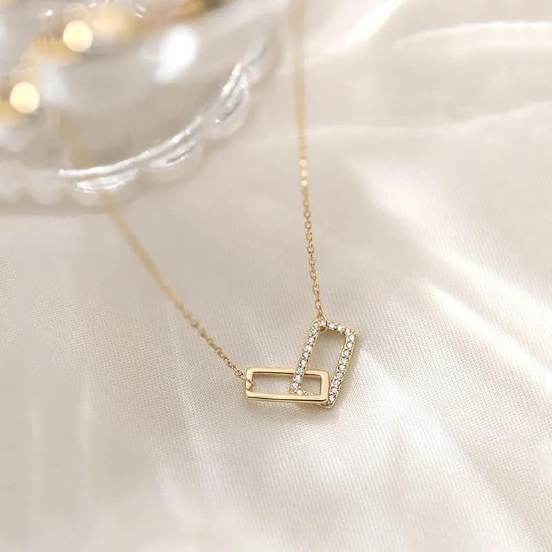 Picture of Athleisure - Avant Grade - Superb Quality - New Fashion Heart to Heart Charm Choker Necklaces for Women - Trend and Needful Silver 