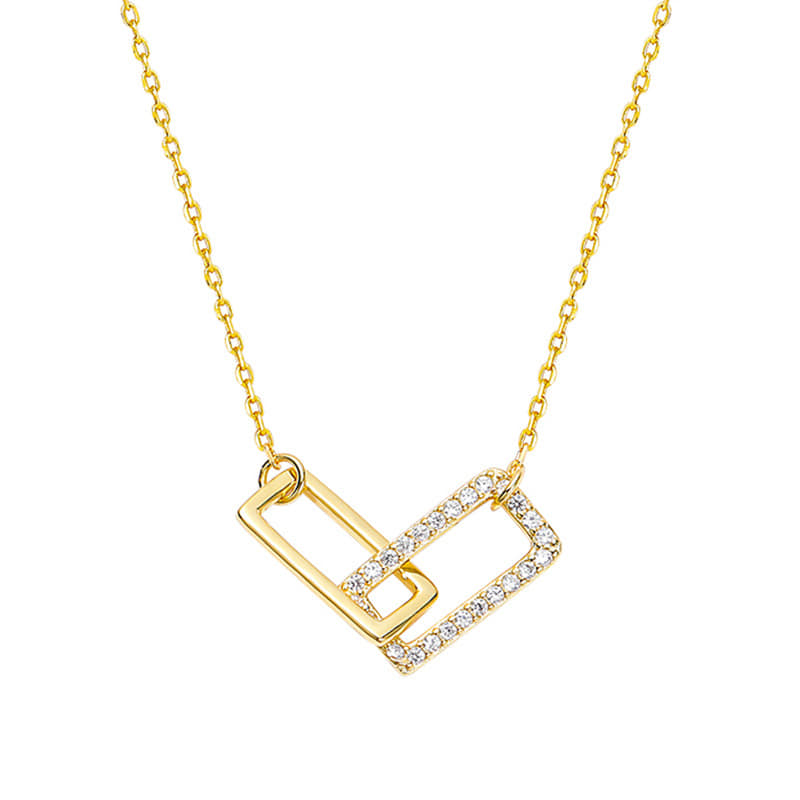 Picture of Premium Quality - Korean Fashion Party Golden Zircon Pendant Necklace Chain For Women/ Girls - Trend and Need full - Durablity Assurance Silver 
