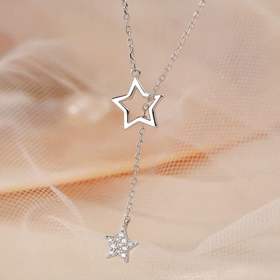 Picture of Refined Taste - Vintage Pearl Necklaces Women Elegant Charm French Romantic Style Clavicle Chain - Durabilty Assured - Elite Expression Silver 