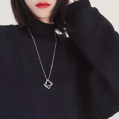 Picture of Premium Quality - Rectangle Pendant Necklace Men Stainless Steel Chain Necklace Jewelry Gift - Trend and Need full - Elite Expression Silver 