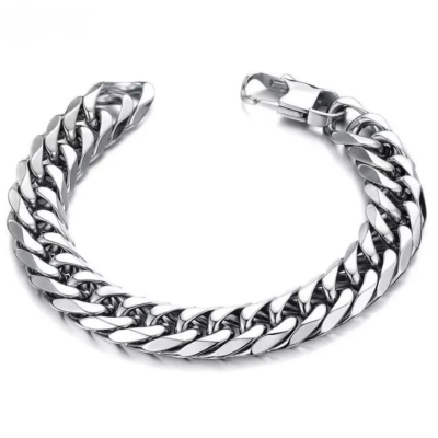 Picture of Stainless Steel Bracelet for Men Silver Adjustable