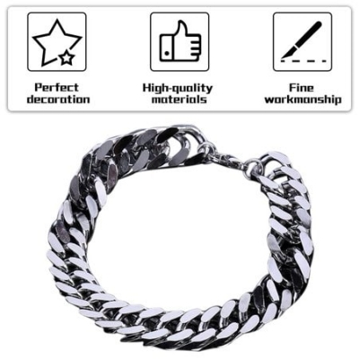 Picture of Stainless Steel Bracelet for Men Silver Adjustable