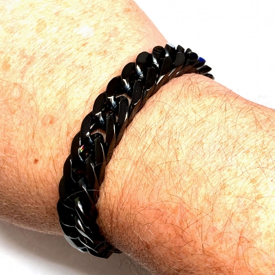 Picture of Athleisure - Avant Grade - Custom Experience - Black Stainless Steel Bracelet for Men - Couture - High-end - Well Inspired & Crafted Black Adjustable