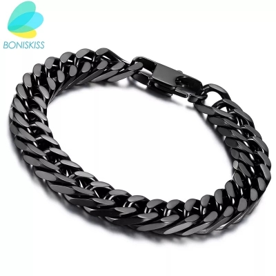 Picture of Athleisure - Avant Grade - Custom Experience - Black Stainless Steel Bracelet for Men - Couture - High-end - Well Inspired & Crafted Black Adjustable