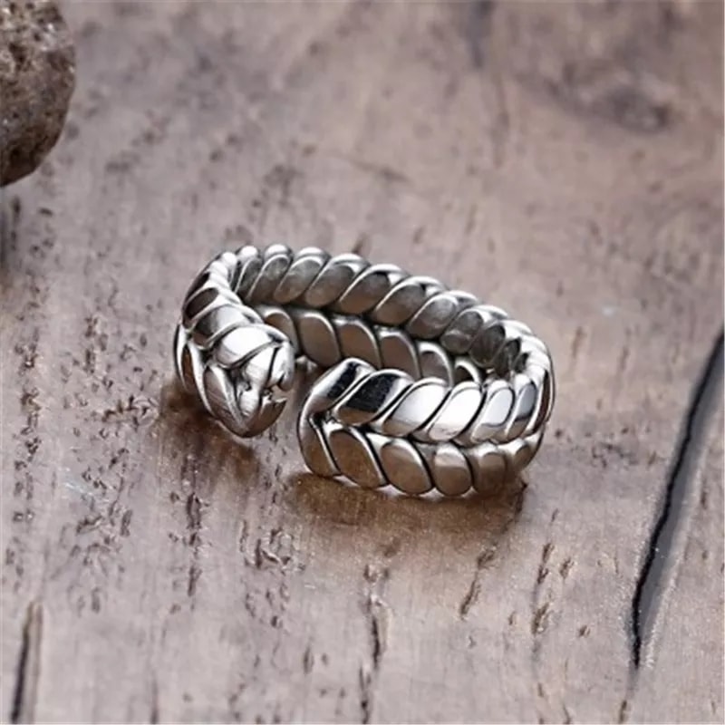 Picture of Premium Quality - Vintage Metal Street Style Ring Men and Women European and American Letters Ins Wind Open Ring - Trend and Need full Silver Adjustable