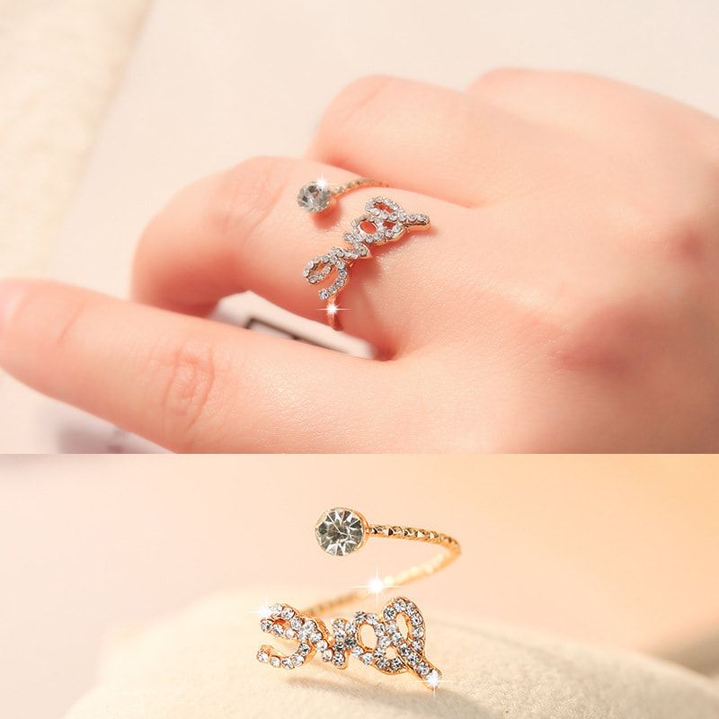 Picture of Flower Ring for Woman Big Love Jewelry Fashionable Accessory Rose Gold Adjustable