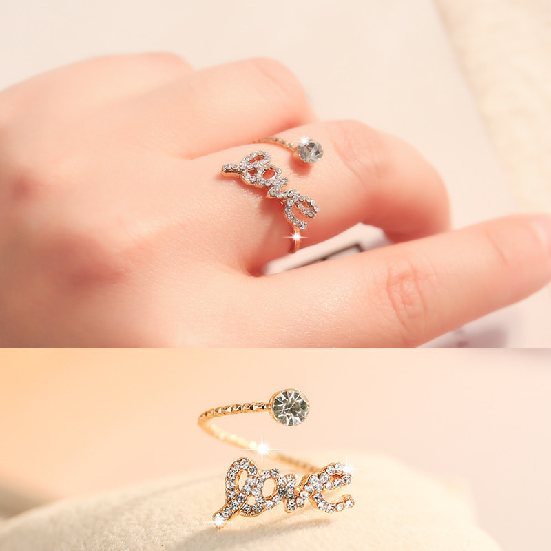 Picture of Flower Ring for Woman Big Love Jewelry Fashionable Accessory Rose Gold Adjustable