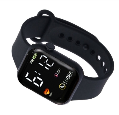 Picture of Digital Fashionable Luxury Silicon Belt Watch for Men Black 