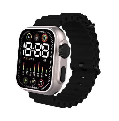 Picture of Black Square Dial Digital Watch  for Women  